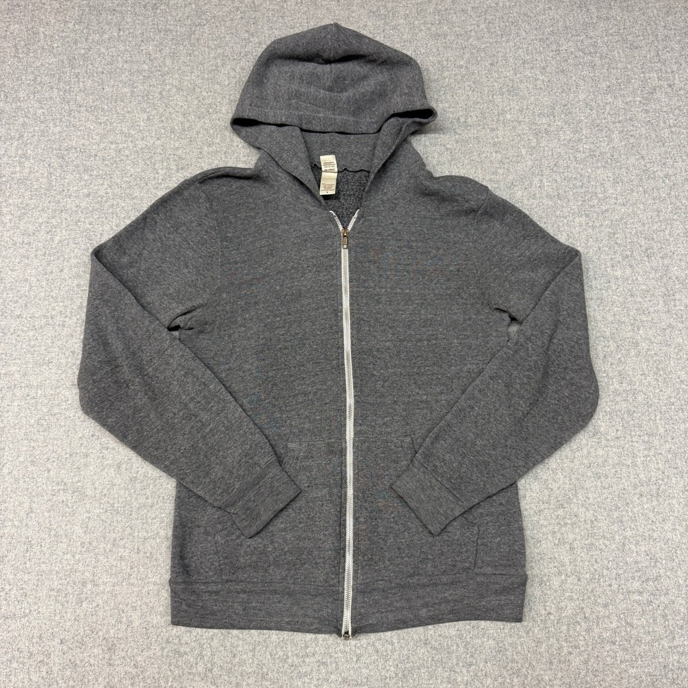 Alternative Earth Hoodie Size S Gray Zip Up Eco Fleece Soft Casual Jacket 2567